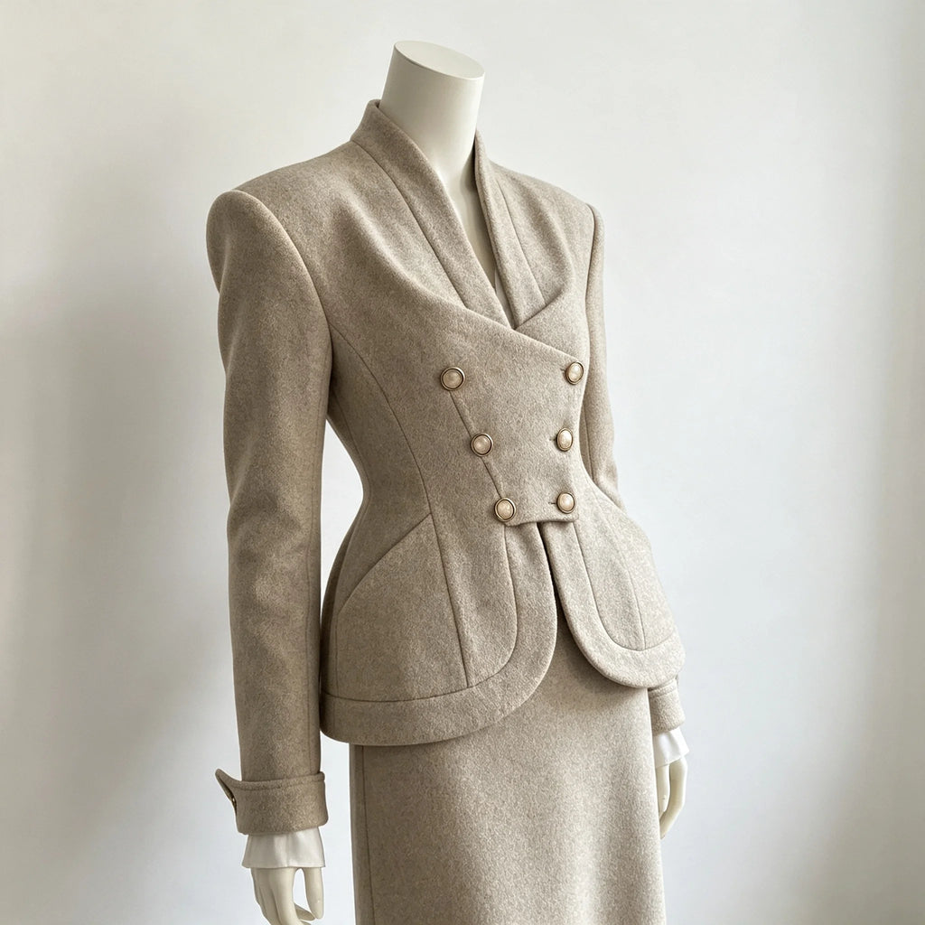 Asymmetric Sculpted Waist Blazer