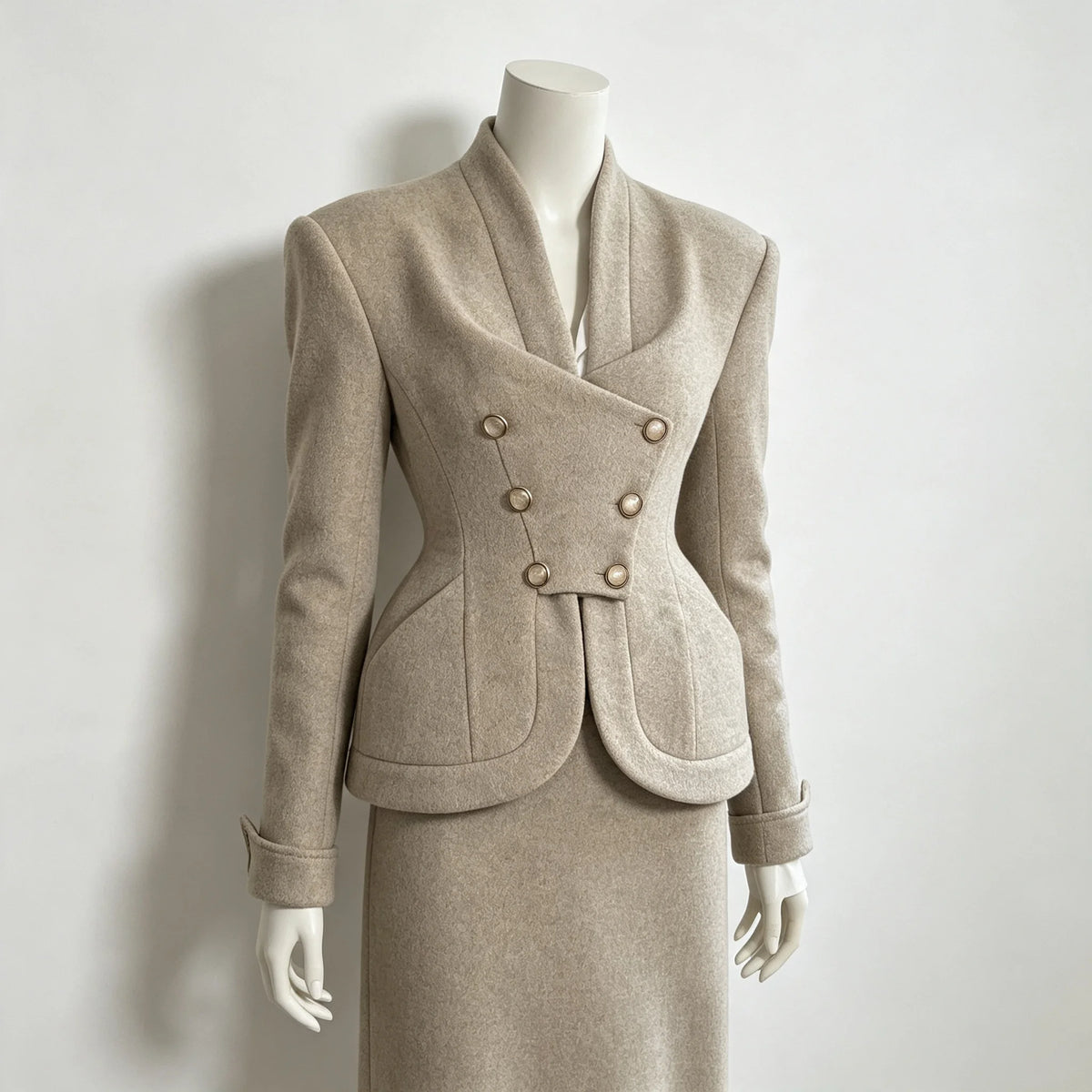 Asymmetric Sculpted Waist Blazer