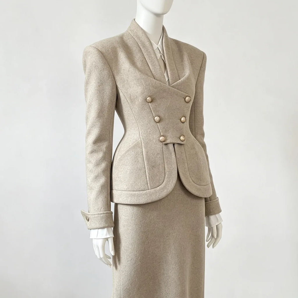 Asymmetric Sculpted Waist Blazer
