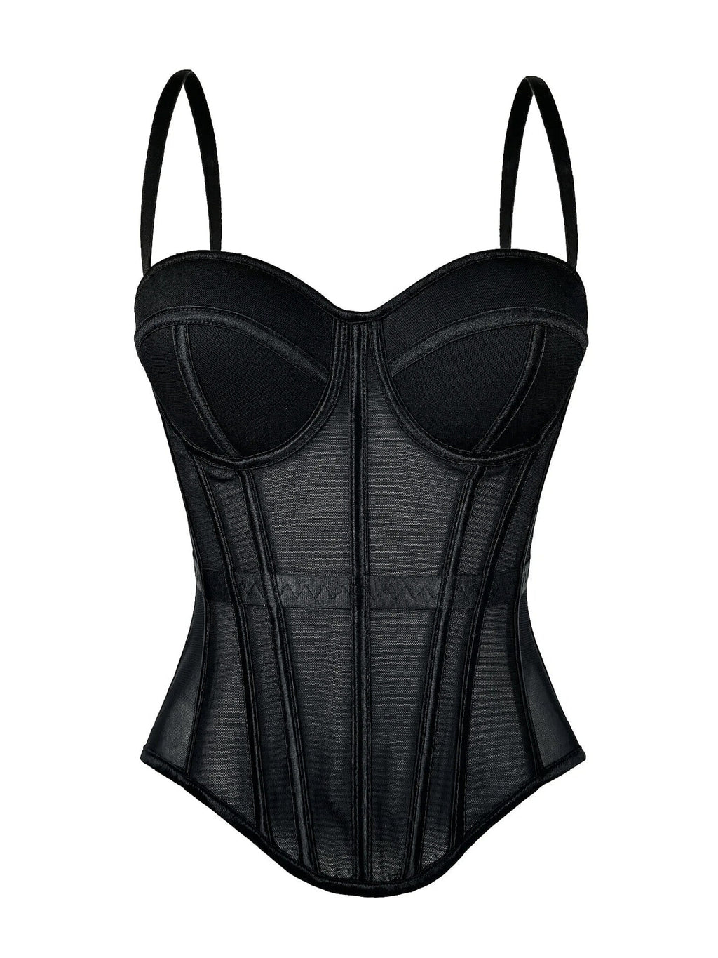 Structured Mesh Bustier Corset Top
