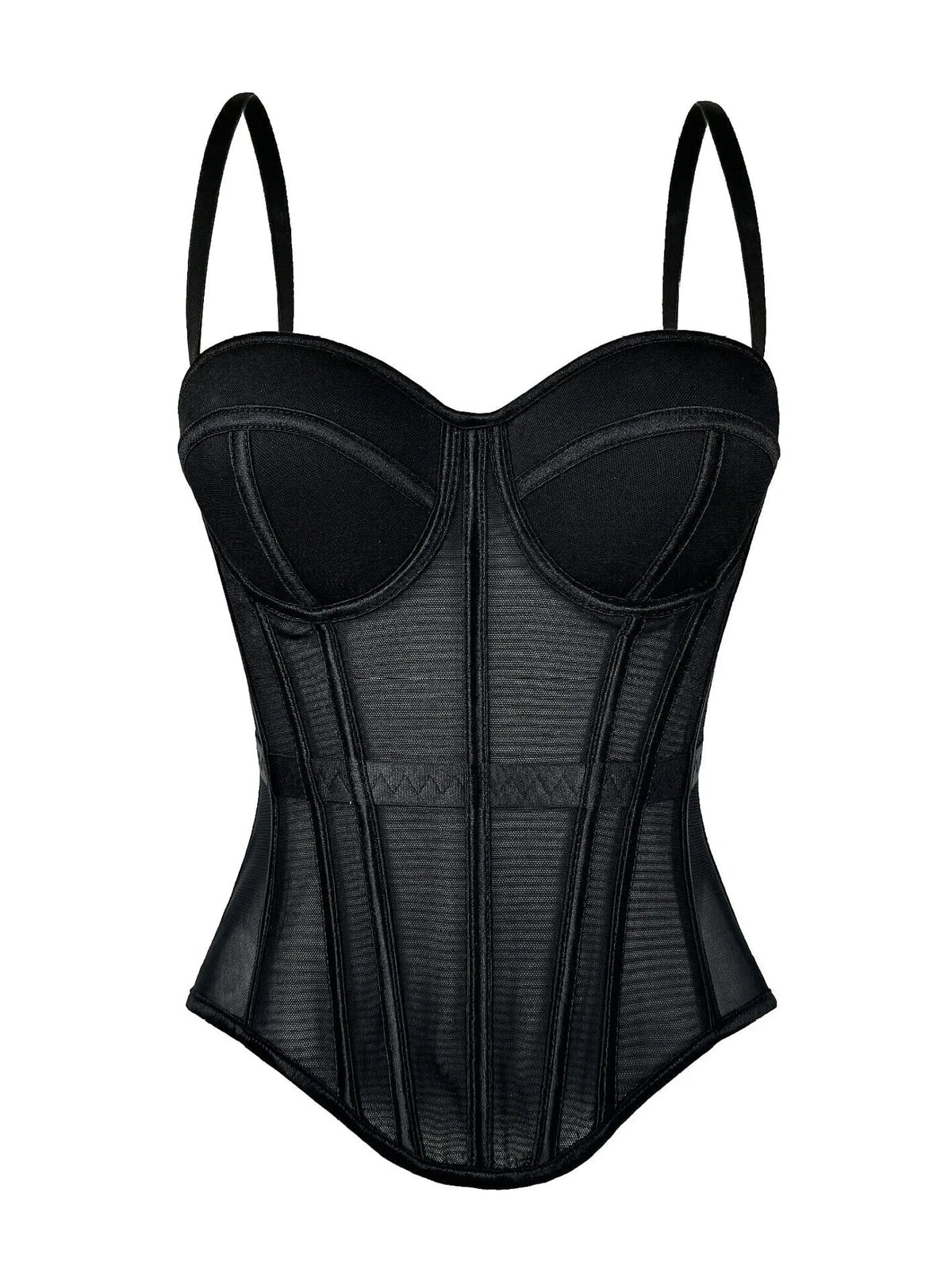 Structured Mesh Bustier Corset Top