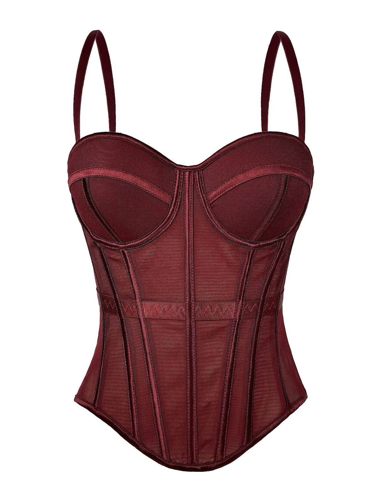 Structured Mesh Bustier Corset Top