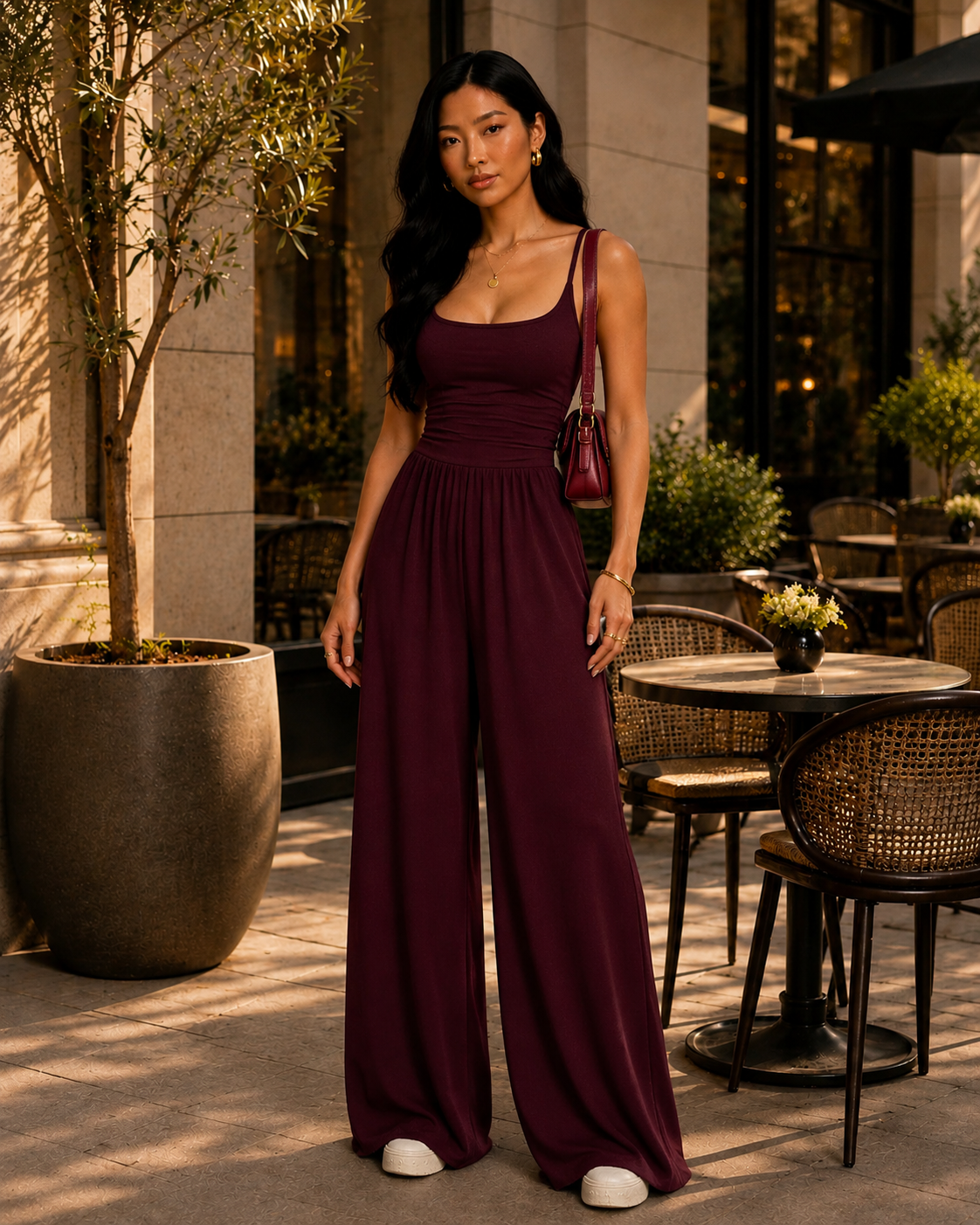 Sleeveless Wide Leg Jumpsuit