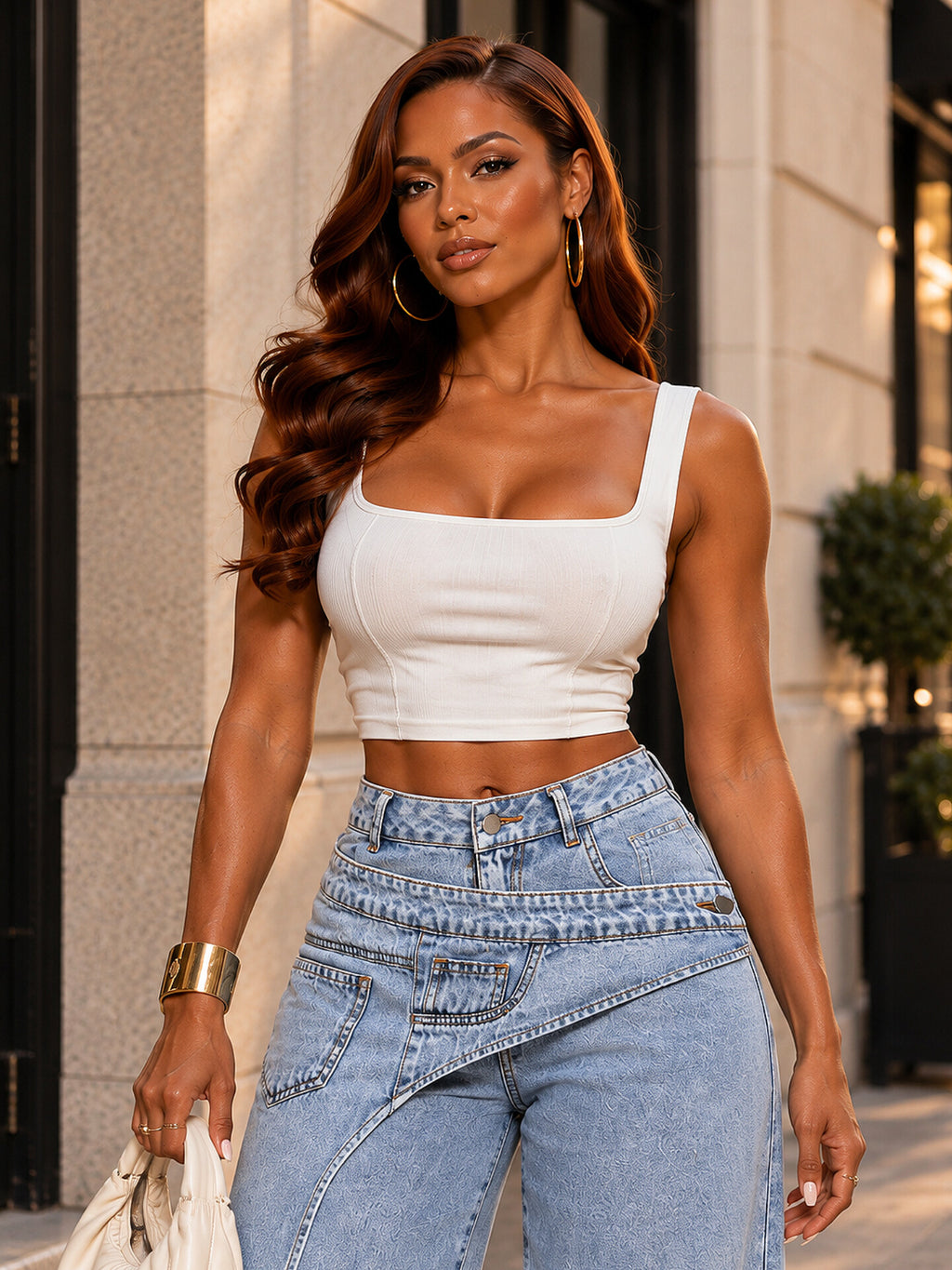 High-Waisted Wide-Leg Jeans