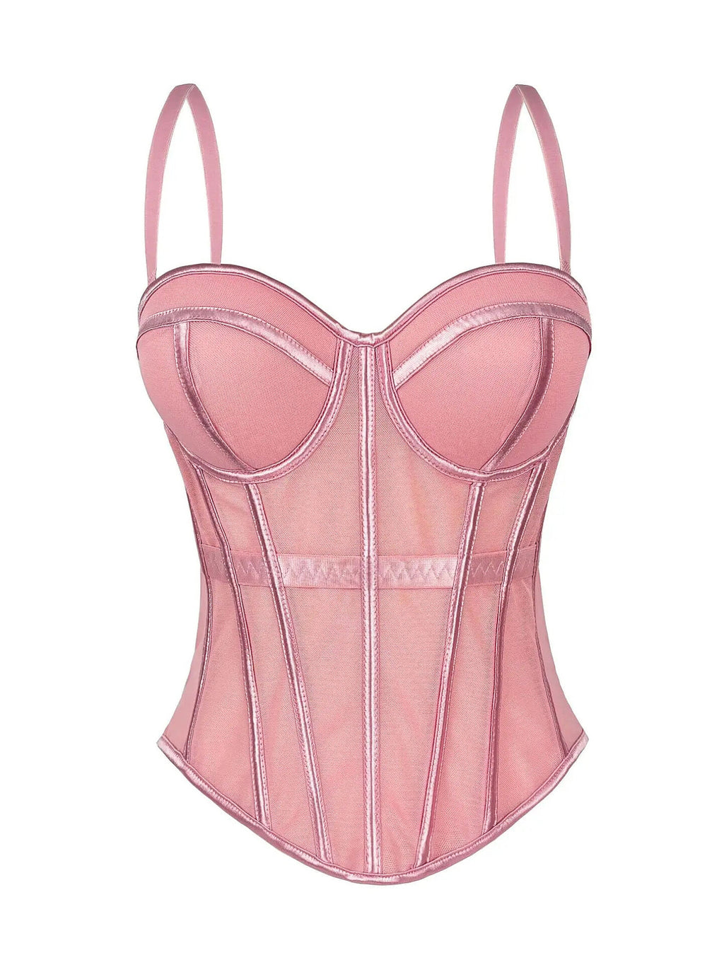 Structured Mesh Bustier Corset Top