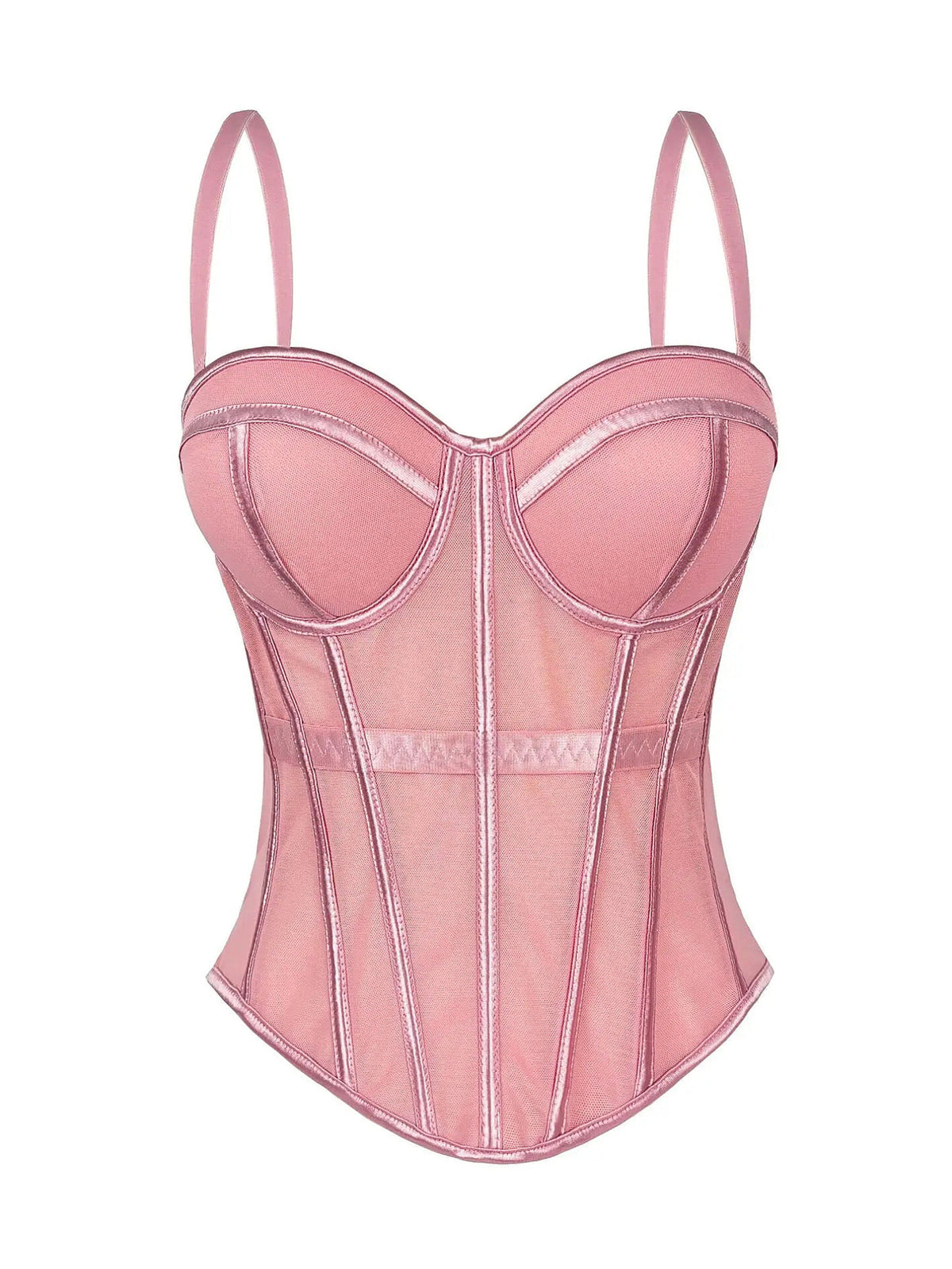 Structured Mesh Bustier Corset Top