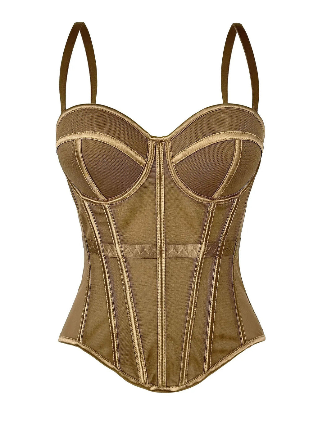 Structured Mesh Bustier Corset Top