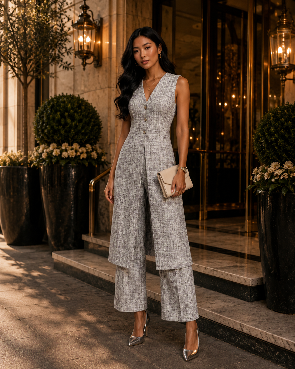 Longline Tailored Waistcoat Co-ord Set