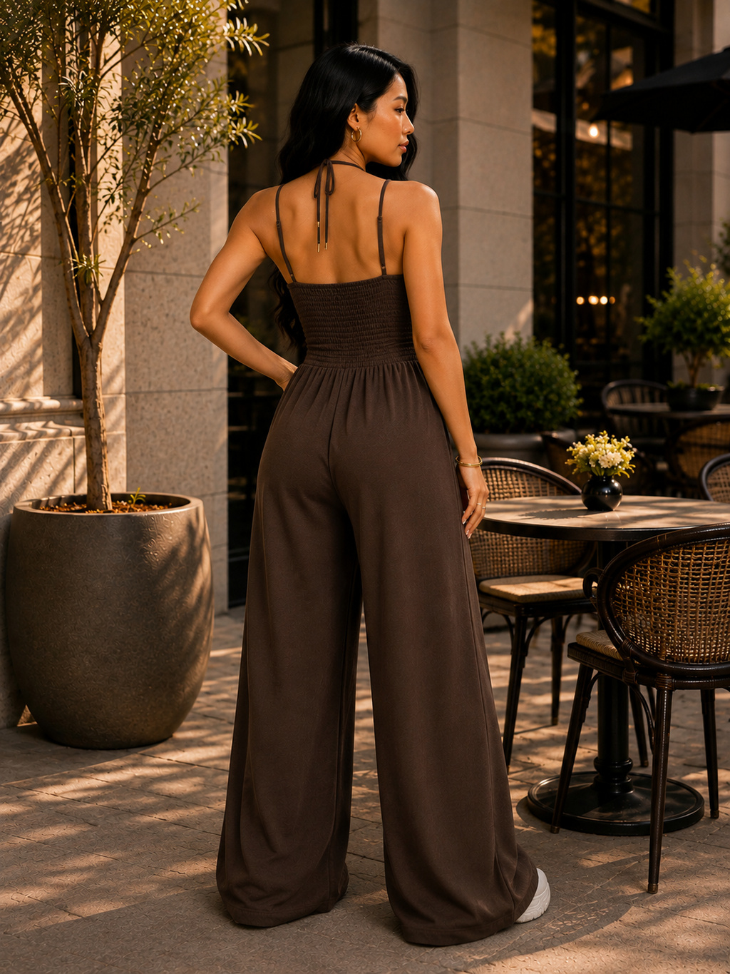 Sleeveless Wide Leg Jumpsuit