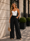 Drawstring Wide Leg Trousers