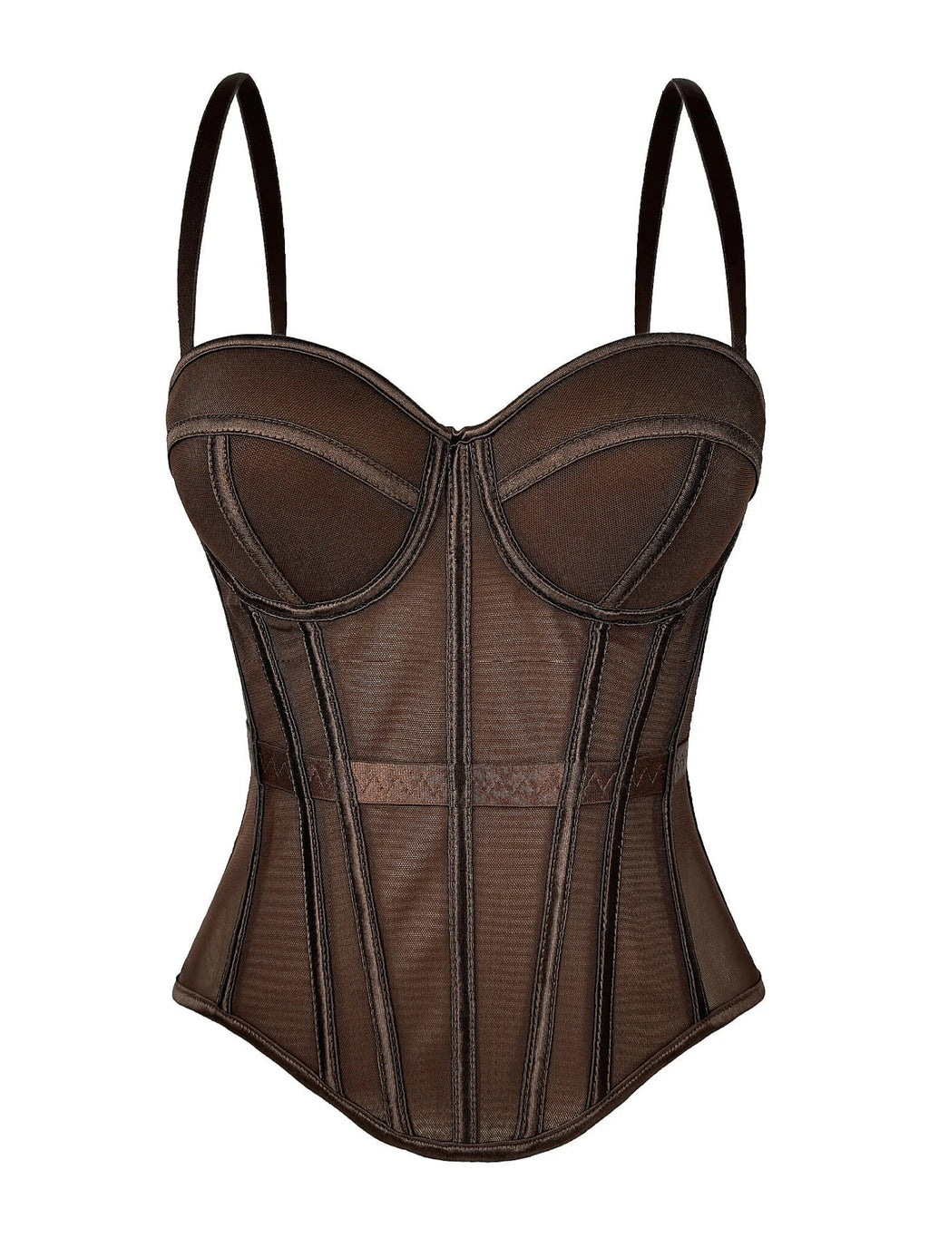Structured Mesh Bustier Corset Top