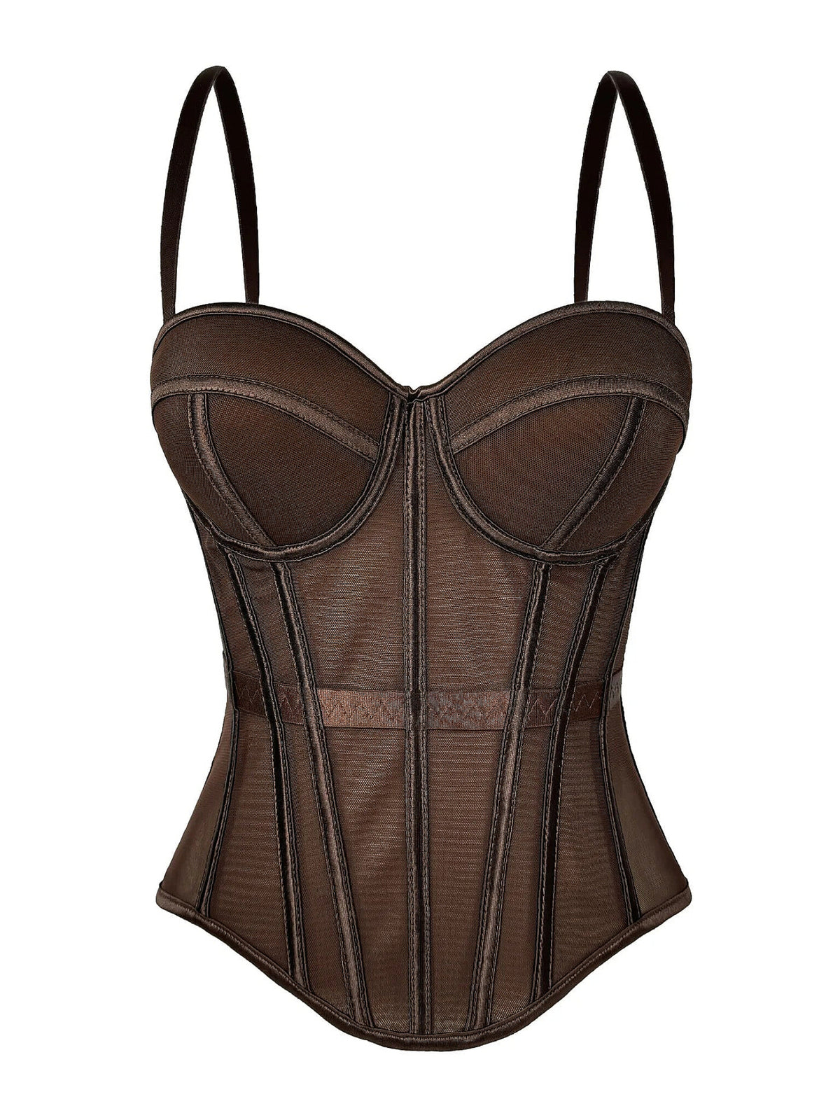 Structured Mesh Bustier Corset Top