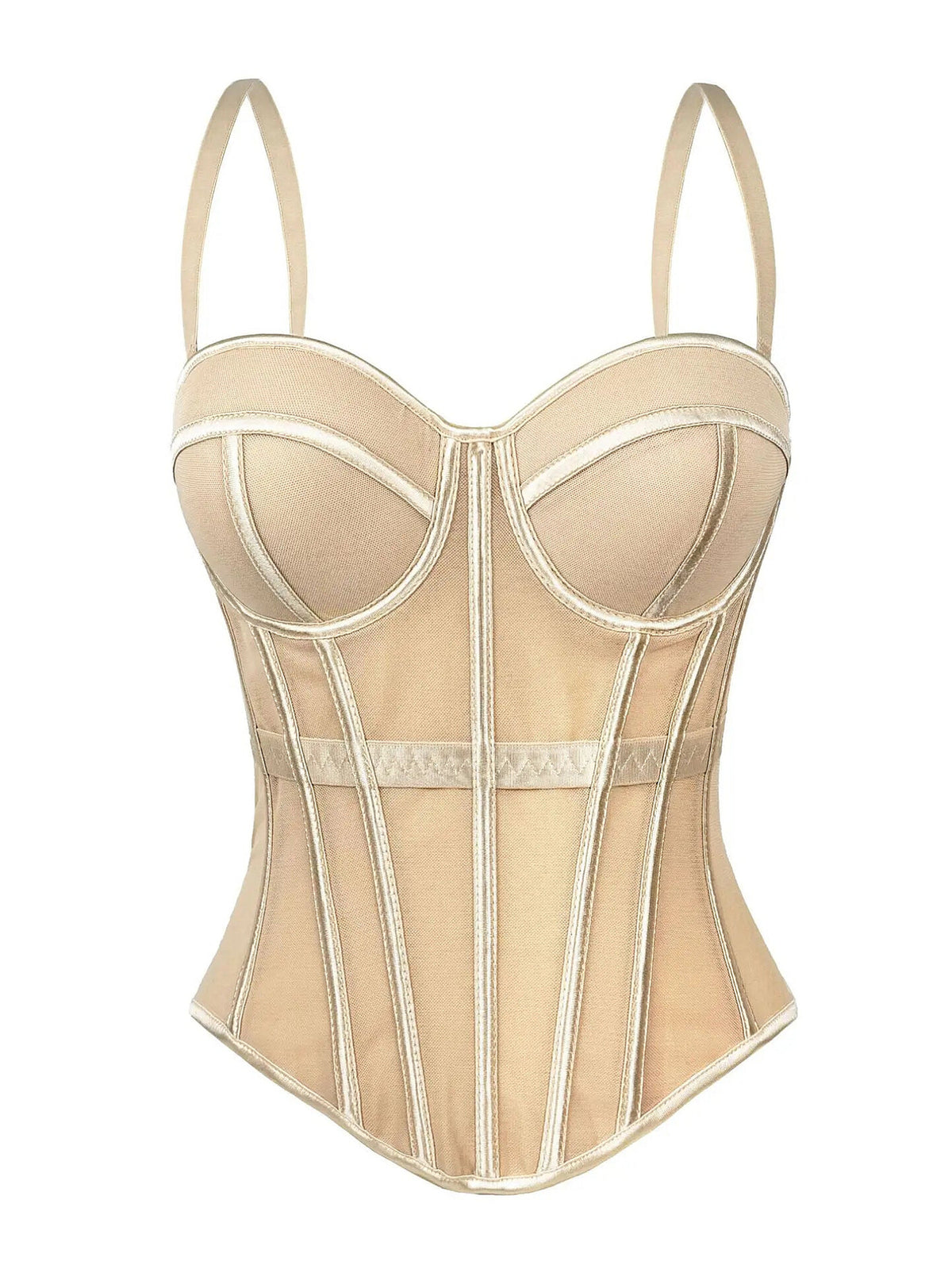 Structured Mesh Bustier Corset Top