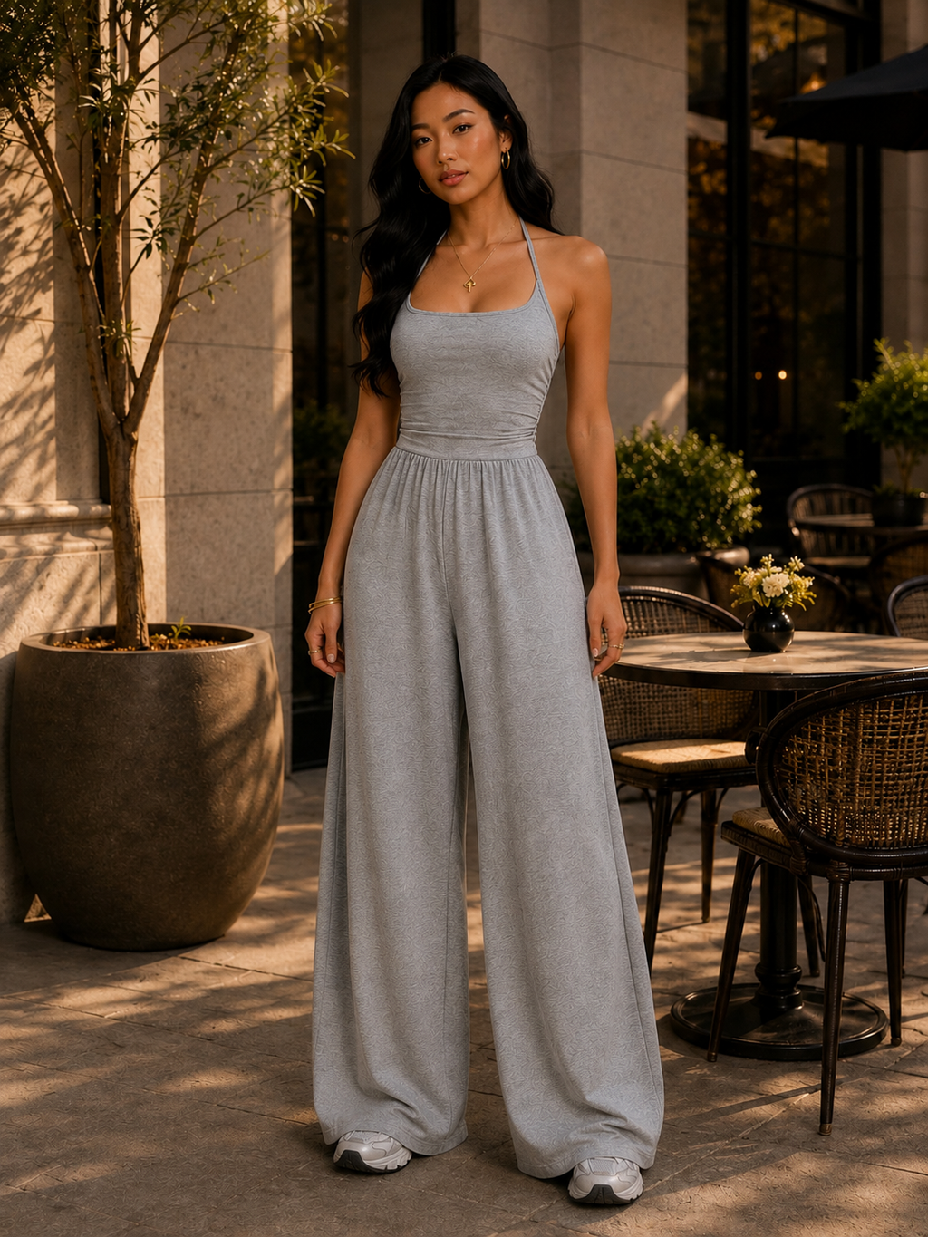 Sleeveless Wide Leg Jumpsuit