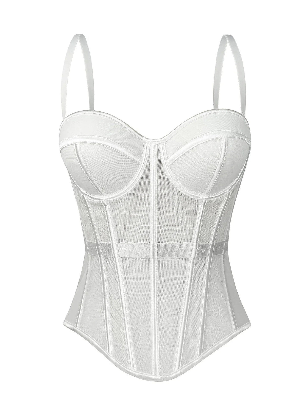Structured Mesh Bustier Corset Top