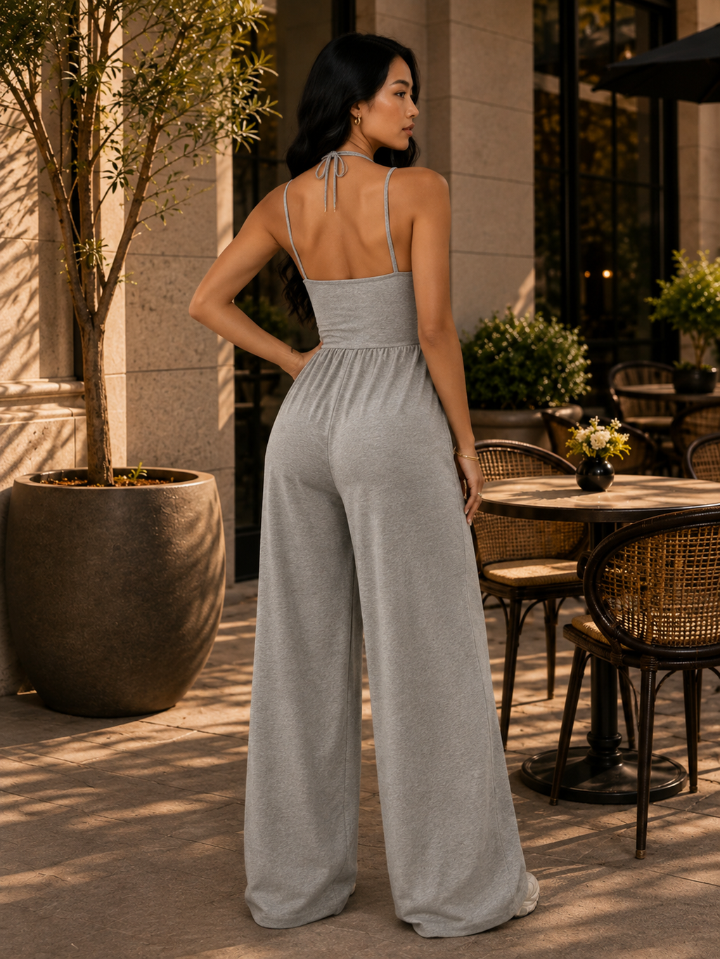 Sleeveless Wide Leg Jumpsuit