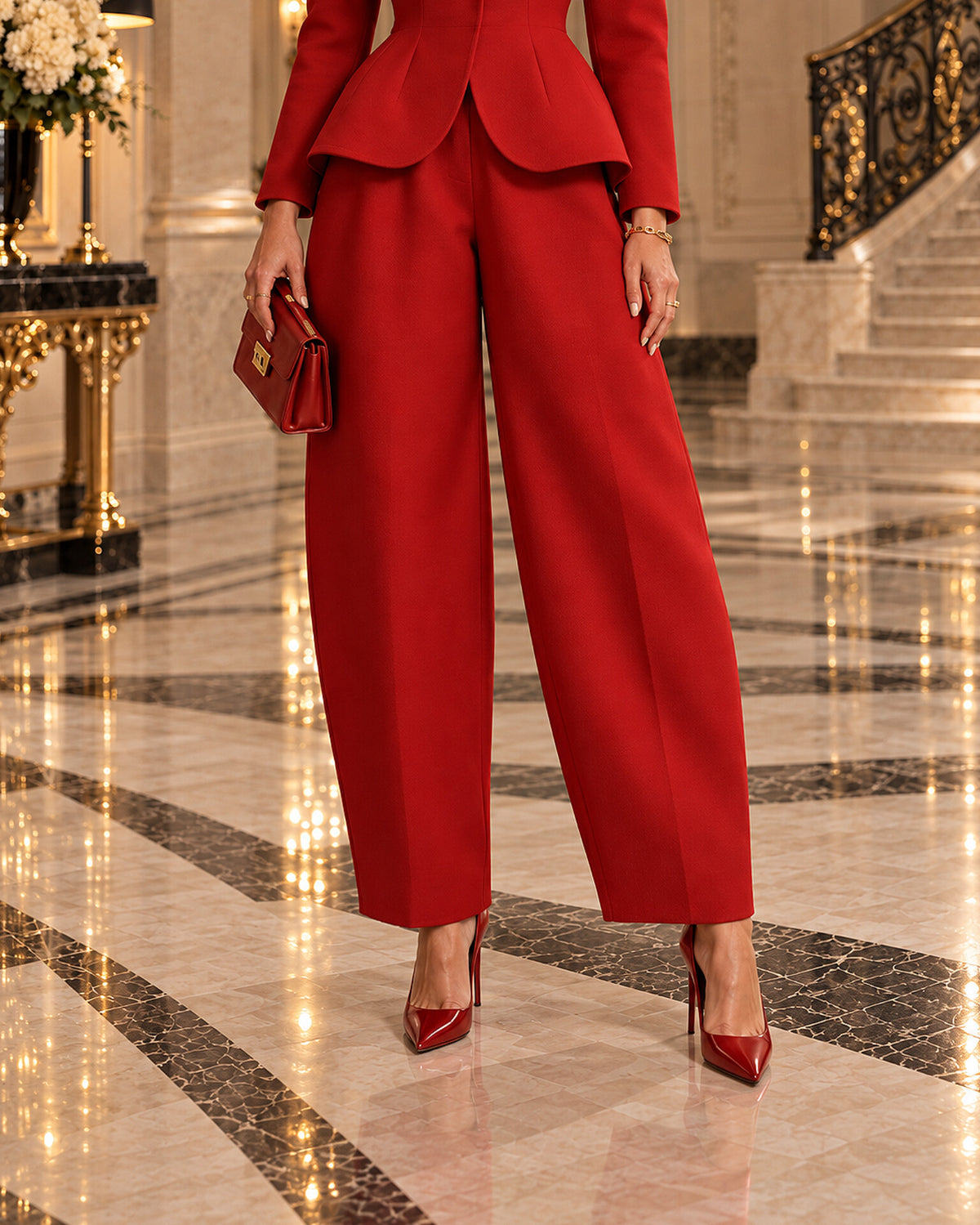 Peplum Blazer & Barrel-Leg Trouser Co-Ord